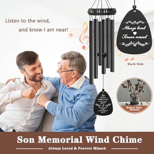 Soopau Sympathy Gifts for Loss of Son, Memorial Wind Chimes for Loss of Son, Grief Wind Chimes Son, Bereavement Condolence Funeral Gifts for Loss of Son, Windchimes in Memory of A Loved Son - Image 2