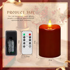 Retisee Flameless LED Candles Real Wax, 4 Pcs, Burgundy Red, 3 x 4 in - Image 3