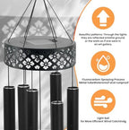 42" Solar Deep Tone Wind Chimes for Outside Clearance, Solar Large Metal Windchimes for Loss of Loved One, Memorial Heavy Duty Chimes Outdoor for Garden,Sympathy Gifts,Black - Image 4