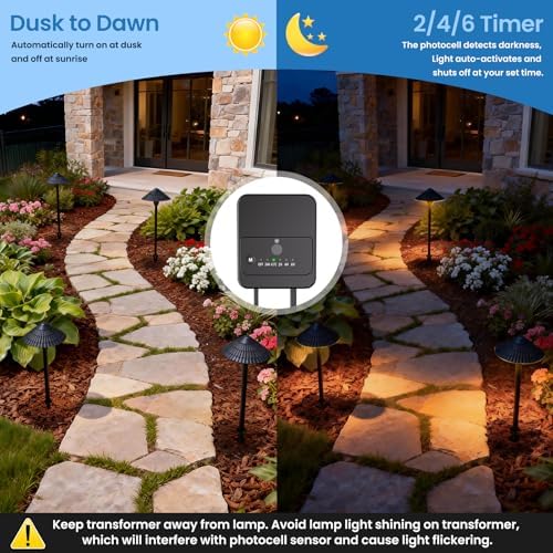 ZZXX All-in-One Low Voltage Landscape Lighting Kit, 5W Outdoor Lights 2700K - Image 3