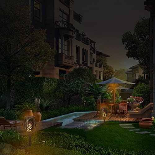 Solar Path Torch Lights,Jian Ya Na [2-Pack] Outdoor Waterproof Landscape Lamp Dusk to Dawn Auto On/Off Security 96 LED Dancing Flickering Flames Lighting Torch Light for Path Deck Yard Driveway Beach - Image 7