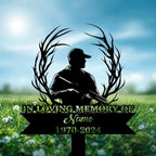 Personalized Hunter Grave Marker Hunter with Deer Antlers Memorial Garden Stake 8-24 inch Hunter Dad Loss Gift, Hunter Memorial Gift Loss of Loved One (Hunter with Deer Antlers) - Image 3