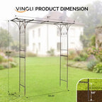 VINGLI Garden Arbor, Arch Archway for Wedding Ceremony Party, Steel Garden Trellis for Plant Climbing, Christmas Garden Decorations Pergola for Garden, Backyard, Lawn, Arch for Hallowmas (Bronze) - Image 5
