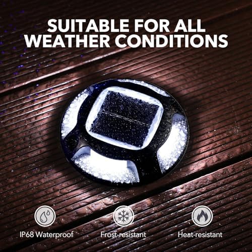 AGPTEK Solar Driveway Lights Outdoor 12 Pack, 2 Color Modes LED Deck Dock - Image 5