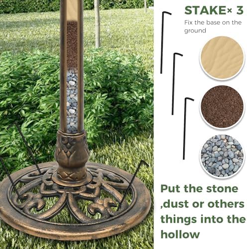 Birdbaths for Outdoors Solar Powered - Large Bird Baths for the Garden with Fountain, Heavy Duty Bird Baths for Clearance Made in USA - Perfect Addition to Your Backyard - Image 6