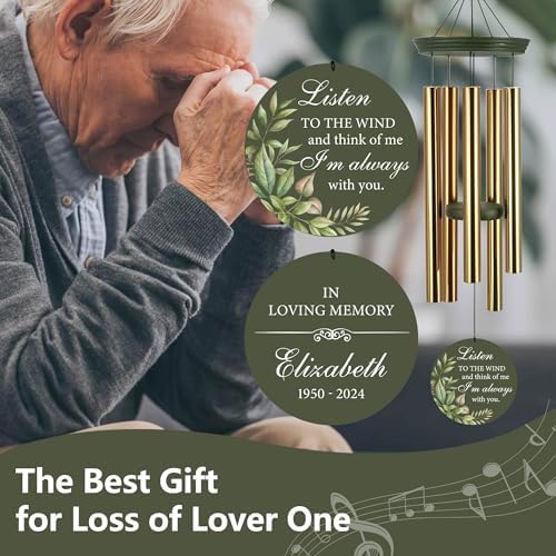 Personalized Memorial Wind Chimes for Loss of Loved One, Listen to the Wind - Image 2