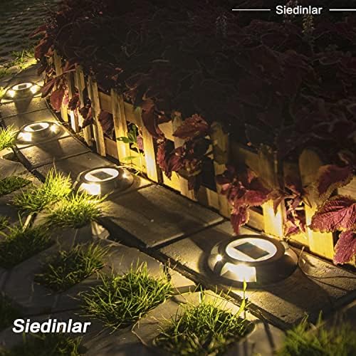 SIEDiNLAR Solar Deck Lights Outdoor LED Driveway Dock Lights, 12 Pack, Warm - Image 3