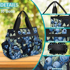 Fruits Blueberry Garden Tool Bag Tote for Men Women Multiple Pockets Wide Mouth Heavy Duty Waterproof Tool Organizer Bag for Outdoor Lawn Yard Portable Gardening Storage With Elasticbands - Image 4