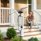 Red Carpet Studios Garden Art Small Bumblebee Balance Rocker Metal Garden Stake Yard Décor, 52.5” Tall, Purple Wings and Butterfly Cutout - Image 4