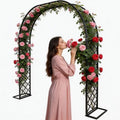 Black Heavy Duty Metal Garden Arch Trellis 90.5" W x 94.5" H for Climbing Plants, Decorative Archway Wedding Arch Frame for Patio, Backyard, Patio, Lawn, Pathway by Unknown