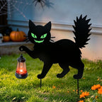 Spooky Halloween Black Cat Yard Signs with Lantern Holder(1 PCS) by yulloyello