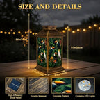 Solar Lantern Outdoor Waterproof Exotic Trees Wild Bird Parrots Toucans Birds Tropical Painting Garden Decor LED Hanging Solar Lights Tabletop Lamp Gifts for Women Mom Outside Yard Patio Porch - Image 2