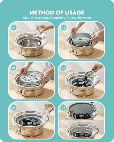 Baffect Korean Charcoal Grill For Indoor BBQ Cooking & Outdoor Camping - Image 3