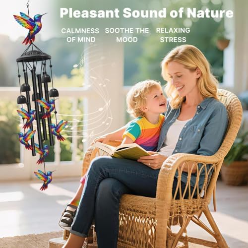 Hummingbird Wind Chimes for Outside,Metal Chime,Hummingbird Gifts for Women - Image 4