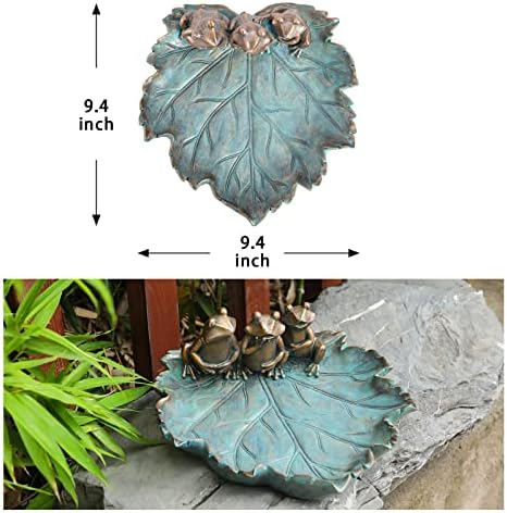 MUMTOP Bird Bath for Outdoors, Resin Garden Frogs Birdbath Bowl Yard Decor - Image 5