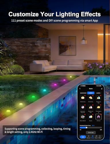 APPECK Outdoor Ground Lights 15 Pack, 32FT RGBCW Pathway Lights Wired - Image 3