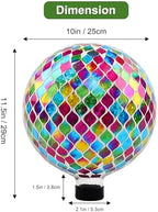 VOREEN Mosaic Garden Gazing Ball 10 Inch, Colorful Glass Outdoor Decor Sphere, Fade-Resistant Weatherproof Yard Lawn Patio Landscape Ornament Gift - Image 5