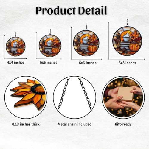 Pumpkin Spices and Books Acrylic Suncatcher - Image 2