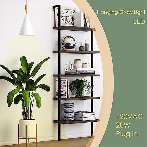 Hanging Grow Light, 20W Full Spectrum Pendant Grow Lights 15FT Power Cord, Decorative Grow Light for Indoor Plants, Flowers, Garden (Ceiling Mounted Hooks&Wall Mounted Bracket Included - Image 2