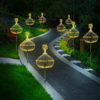 Maleyt 6 Pack Solar Garden Lights, Firework Lights, Decorative, 8 Lighting Modes with Remote 120 LED Twinkling Waterproof Landscape Outdoor Decor, for Pathway Backyard Walkway Patio (Warm White) - Image 6