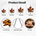 Autumn Maple Leaf Acrylic Suncatcher - Image 2
