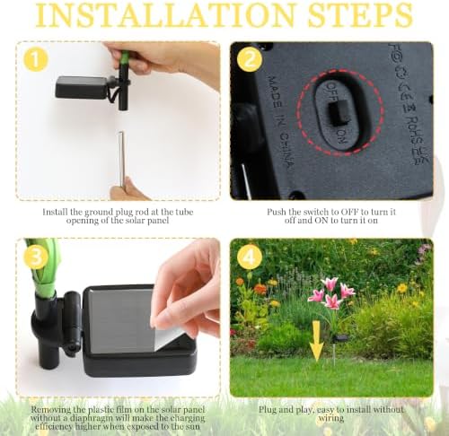 4 Pack Lily Solar Path Lights, IP65 Waterproof Adjustable Landscape Lights - Image 5