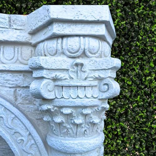 XBrand 30.3" Solar Outdoor Wall Water Fountain with Gold Flower Maiden Statue, Cascading Antique Stone Design, Garden & Patio Waterfall Feature, Polyresin Construction, Cream White - Image 5
