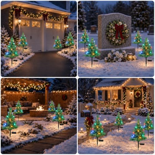 Solar Christmas Tree Lights Decorations-Waterproof XS Pathway Lights,4 Pack - Image 7