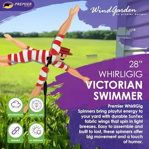Whirligig Spinner Victorian Swimmer 28" – Nostalgic Swim-Themed Design, Weather-Resistant Outdoor Decor, Durable & Lightweight for Patios, Yards, and Gardens - Eye-Catching Wind Spinner - Image 2