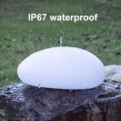 Solar Lights, Pebbles, Outdoor Waterproof Landscape Night Lights for Garden Paths, Stairs, Lawns, Patios, Yard Party Decorations, 2 Pack (Warm Light) - Image 3