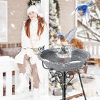 Metal Bird Bath for Outside,Heated Bird Bath for Winter with 5-Prong Base for Garden Patio Yard Lawn - Image 5