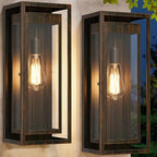 19 Inch Brown Outdoor Wall Light Fixtures, 2 Pack Porch Lights by WelcometoOYKYOHEI