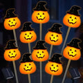 BRIGHTDECK Halloween Pumpkin Stake Lights, Set of 10 Solar Pumpkin Lights, Waterproof Halloween Decorations for Outdoor Garden and Yard (Hat Pumpkin) by BRIGHTDECK
