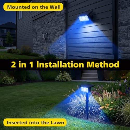 T-SUN Blue Solar Spot Lights Outdoor Waterproof, 4 Pack - Image 4