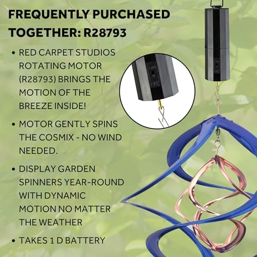 Red Carpet Studios The Original Cosmix Deluxe Helix Wind Spinner, Medium 14-Inch, Double Blue & Copper - Image 4