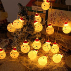CAKERS Christmas Decor String Lights|Creative Cute Novelty Fairy Lights|Hanging Copper Wire Lights|Night Lights for Birthday Party Xmas Tree Decor,Xmas Snowman Head,3m(9.8ft)-20LED-USB - Image 2