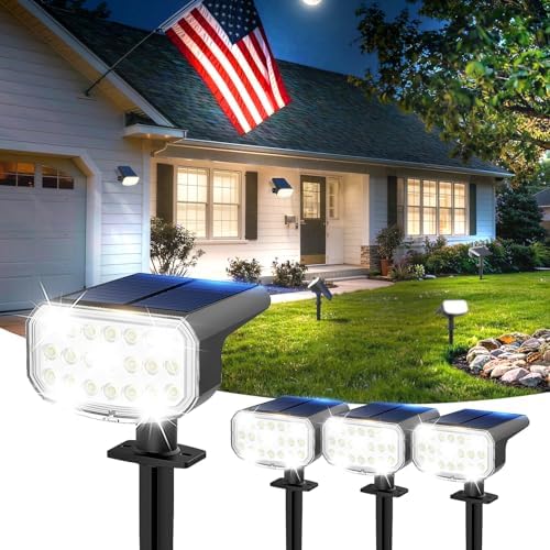 JEJOT Solar Spotlights Outdoor Waterproof with Focus Beam, 4 Pack by JEJOT