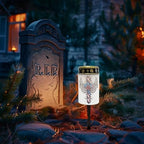 Poceacles Cross Solar Lights Outdoor for Garden Lawn Cemetery Grave Decorative Cemetery Solar Candle Grave Flameless Candle for Outside Home Decorations, American Flag Wings Rose Cross, Pack of 2 - Image 2