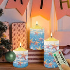 Cozeyat 3Pcs Flameless Candles Battery Operated Sea Starfish Design Warm Yellow Tealights 4/6H Timers LED Tea Lights with Remote Control for Wedding Table Centerpiece - Image 5