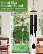 48" Wind Chimes for Indoor and Outdoor, Deep Bass Tone and Professional Tuned Aluminum Wind Chimes for Patio Garden Memorial, Sympathy Gift for Loss of Loved One, Housewarming Gift - Image 2