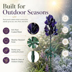 Bluebonnet Lupine Metal Garden Stake Rustic Flower Sculpture Yard Art Handmade 25.6” Outdoor Decorative Whimsical Floral Ornament for Lawn Patio Landscape Border Backyard Pathway Lover Gift(3pcs) - Image 4