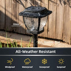 Solar Pathway Lights, Super Bright Solar Lights Outdoor Waterproof, 2 Pack Glass Solar Garden LED Lights, Landscape Lighting Decorative for Path, Yard, Patio, Walkway, Driveway, Slate Black - Image 5