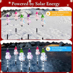 Solar Snowman Christmas Pathway Lights, Cool White, 6 Pack - Image 3