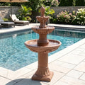 Outdoor Water Fountain, 3-Tier Italian Garden Waterfall Fountain by MAIBH-MAIntainBrilliantHouse