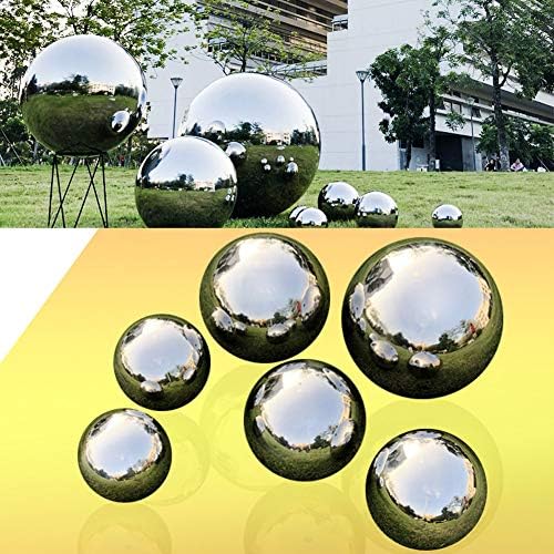 35 cm/13.8 inch Diameter Gazing Globe Mirror Ball,Silver Stainless Steel Polished Reflective Smooth Garden Sphere,Colorful and Shiny Addition to Any Garden or Home - Image 5