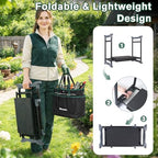 Garden Kneeler and Seat - Extra Wide Thick EVA Pad, Heavy Duty Foldable Garden Bench Holds 350lbs, 2-in-1 Gardening Stool with Detachable Tool Bags, Gardening Gifts for Women, Men & Seniors - Image 6