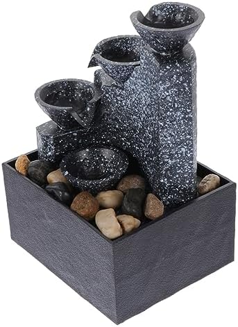 OUNONA Portable Resin Fountain for Home and Garden Decor Small Indoor Outdoor Waterfall Ornament Unique Desktop Fountain Resin Material Office Living Decoration by OUNONA
