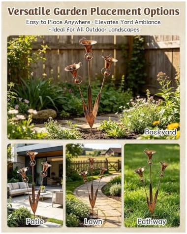 Calla Lily Garden Stake Metal Wind Chime - Image 7