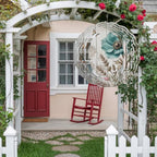 10 Inch Teal Vintage Floral Wind Spinner for Yard and Garden, Retro Flowers Wooden Butterfly Hanging Ornaments Outdoor 3D Kinetic Wind Sculpture Spinners Indoor Outdoor Patio Décor Ornaments Gift - Image 4