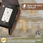 Dusk to Dawn Outdoor Lighting, Porch Light with GFCI Outlet and LED Bulb - Image 3